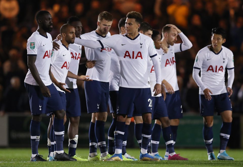  Tottenham crashed out of the Carabao Cup after losing against Colchester