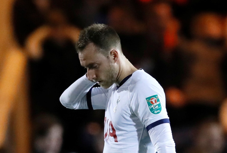  Christian Eriksen was another player guilty of missing a spot-kick for the visitors