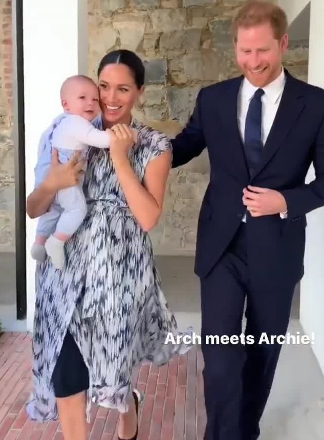  Meghan revealed this week how baby Archie loves to fall asleep on Prince Harry's chest