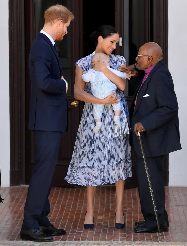  The family visiting Archbishop Desmond Tutu at his foundation, before Harry departs for Botswana