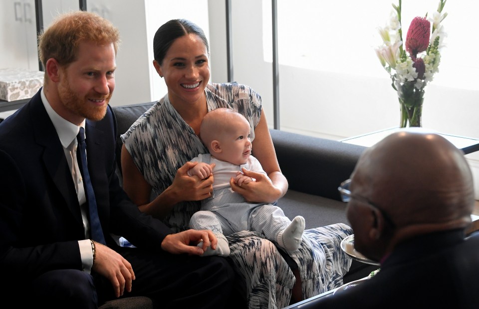  Baby Archie was brought along to visit Archbishop Demond Tutu on the third day of the royal tour