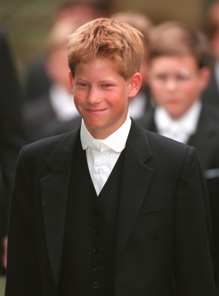 Prince Harry pictured in 1998, at his first day at Eton College