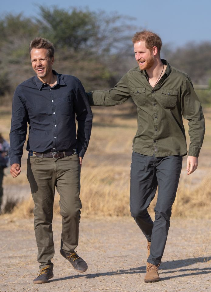 he Duke of Sussex with founder of Elephants Without Borders Dr Mike Chase