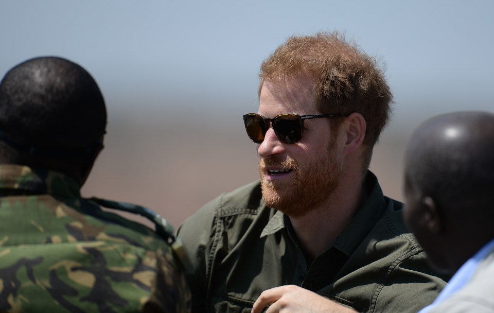 Prince Harry wears sunglasses for the boat trip