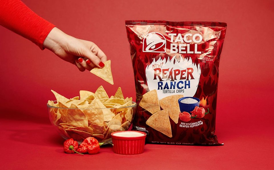  Taco Bell says the Reaper Ranch tortilla chips are its hottest yet