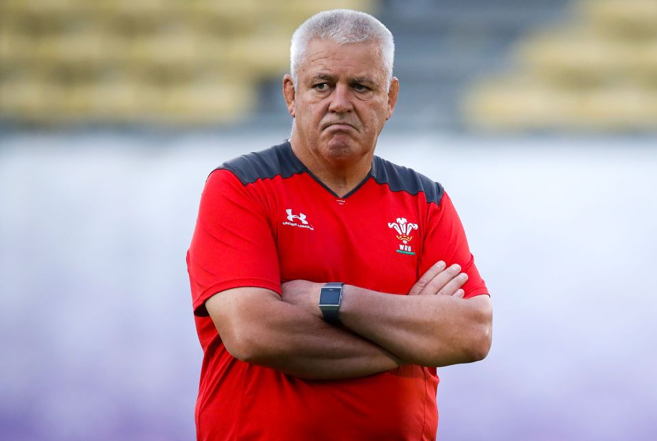  Warren Gatland looks on during Wales training ahead of their massive Rugby World Cup clash with Australia