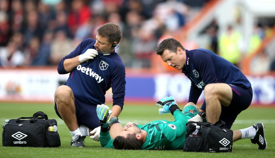  Lukasz Fabianski is set for a lengthy period on the sidelines following the thigh injury he suffered at Bournemouth