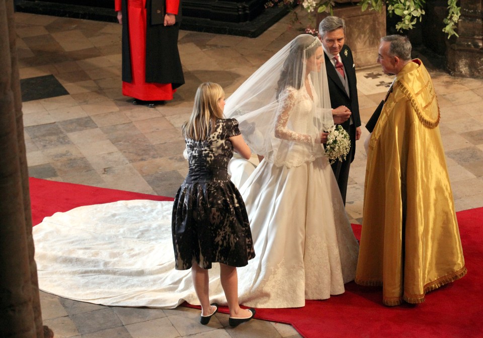  The stunning gown was designed by Alexander McQueen's Sarah Burton