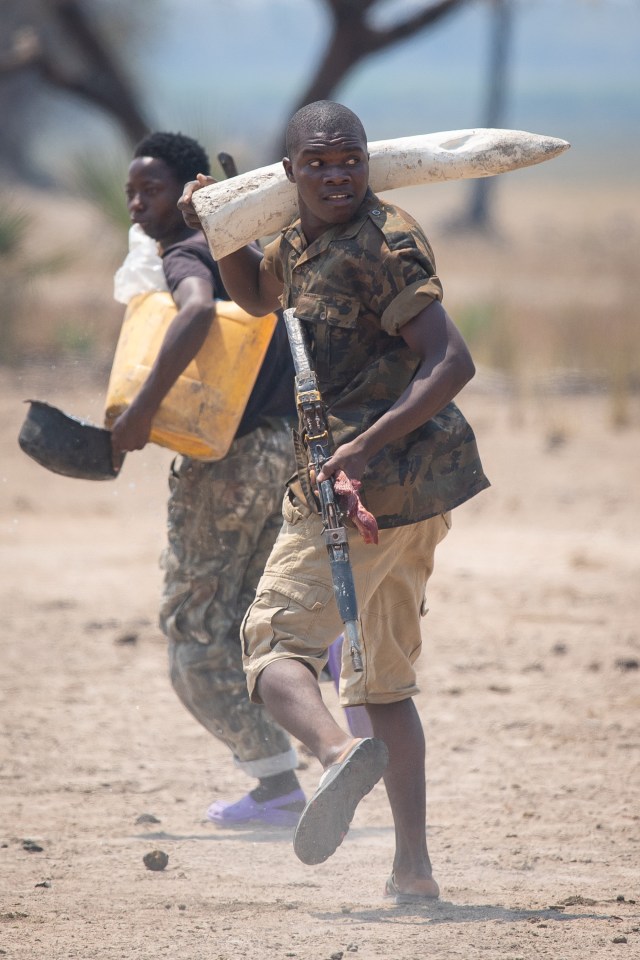  The 'poachers' could be seen making a run for it during the demonstration