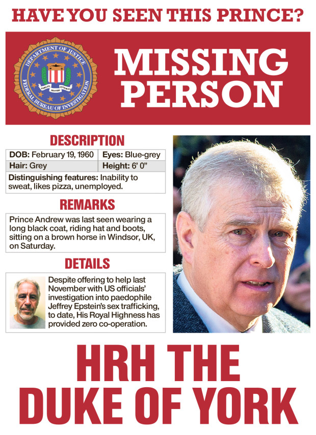  In the wake of the latest claims, The Sun has created an 'FBI' wanted poster for the Prince