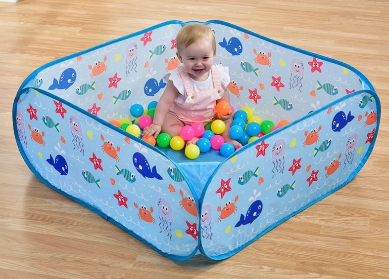  The ball pit comes in three different designs and 40 balls