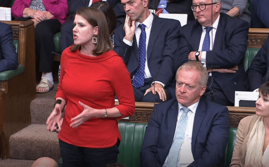  Philip Lee sitting with Lib Dem Leader Jo Swinson