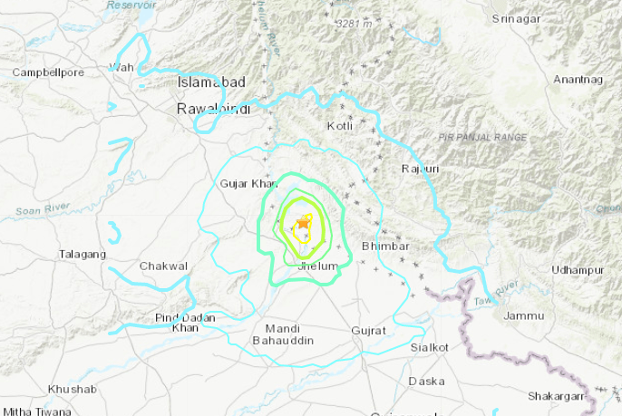  The earthquake was near the mountainous regions of Kashmir