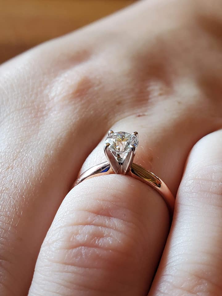  A bride has been mocked for the 'tall' height of her engagement ring