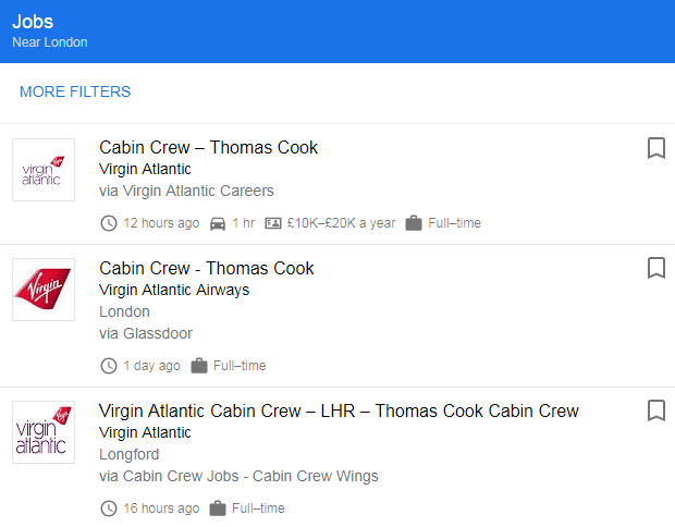 Virgin has jobs advertised just for Thomas Cook staff