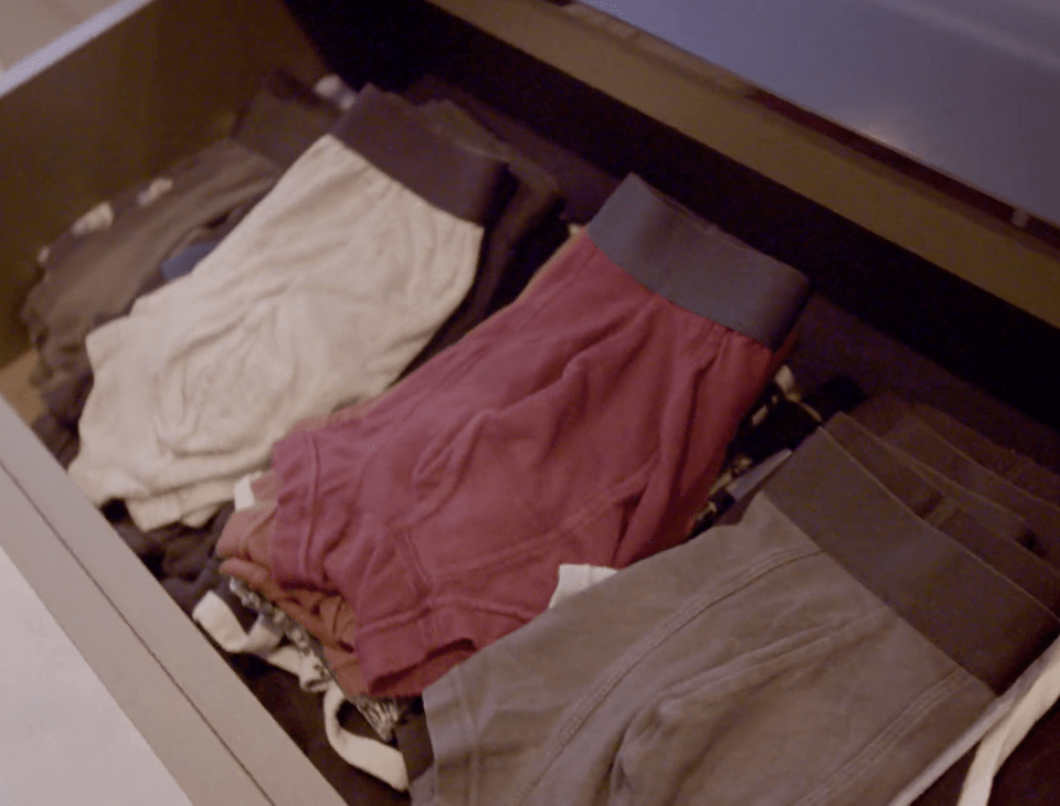  James's pants drawer wasn't quite as glamorous