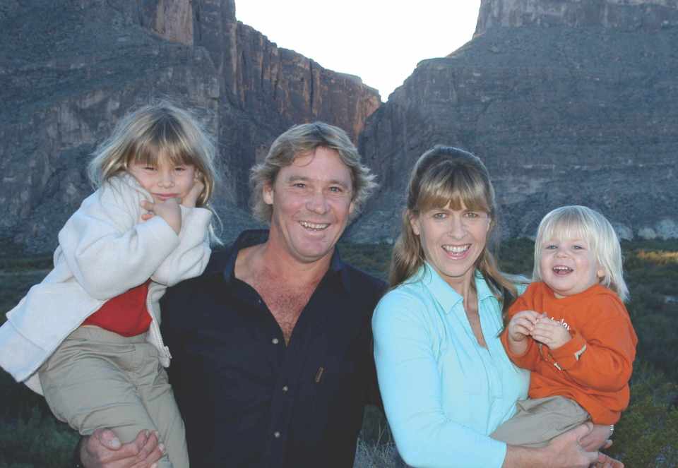  Bindi, far left, and Robert, far right, are the children of the late Steve Irwin and his wife Terri