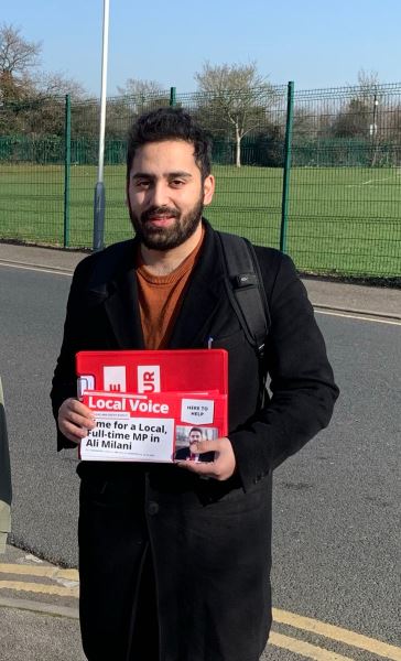  The PM is standing against Labour's Ali Milani, a 25-year-old immigrant from Iran who grew up in an Uxbridge council house