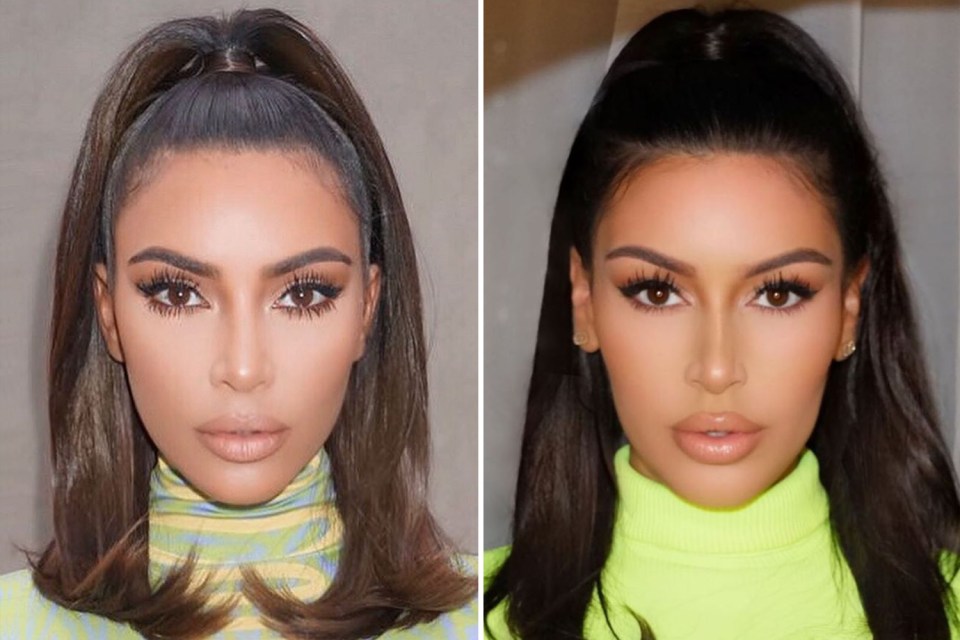 British beauty blogger Sonia Ali (right) constantly gets mistaken for Kim Kardashian (left)