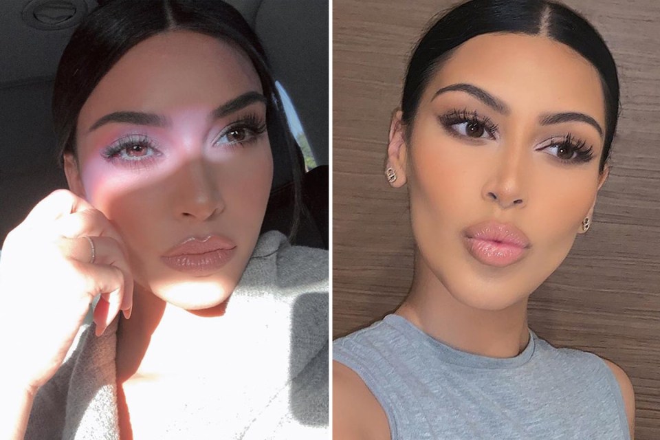 Sonia’s (right) likeness to Kim (left) has been credited with boosting the Instagram account shares with her sister Fyza to one million followers