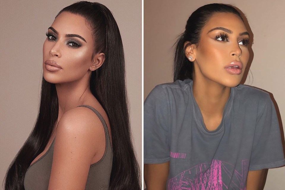 The social media star (right) says that lots of women in the Middle East look like Kim (left)