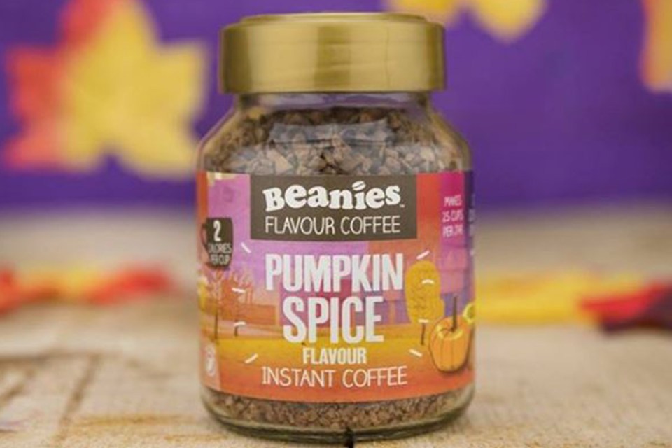  Beanies has launched a Pumpkin Spice flavoured instant coffee, currently stocked by Lidl