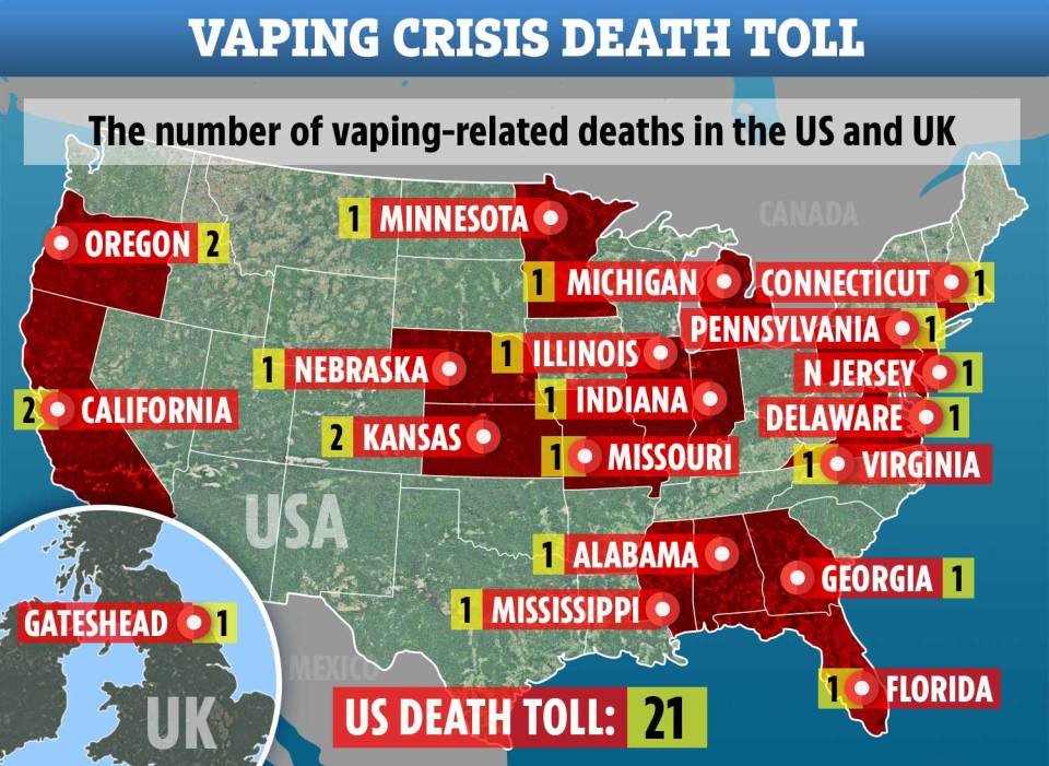  The most recent deaths were reported in Michigan and Pennsylvania - taking the overall toll in the US to 21