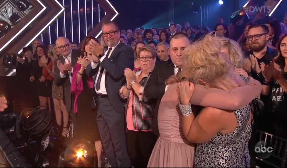  At the end of the song, she ran to her mum in the audience for comfort