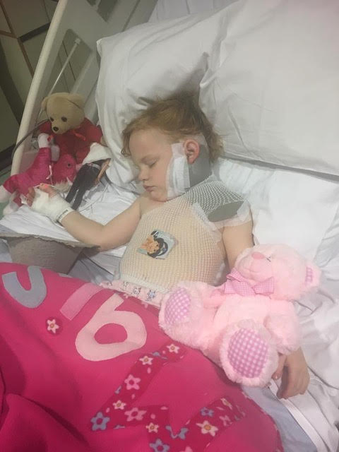  Maisie recovering in hospital after her ordeal