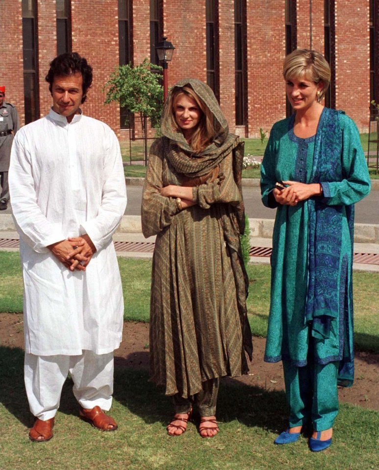  Princess Diana was a close friend of Imran, who was married to her friend Jemima Goldsmith, centre