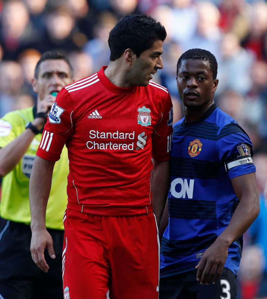  Suarez and Evra clash at Anfield in 2011