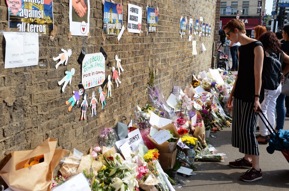  A tribute left on Seven Sister road, near to Finsbury Park Mosque, where Osborne drove a van into worshippers killing one and injuring 12 more