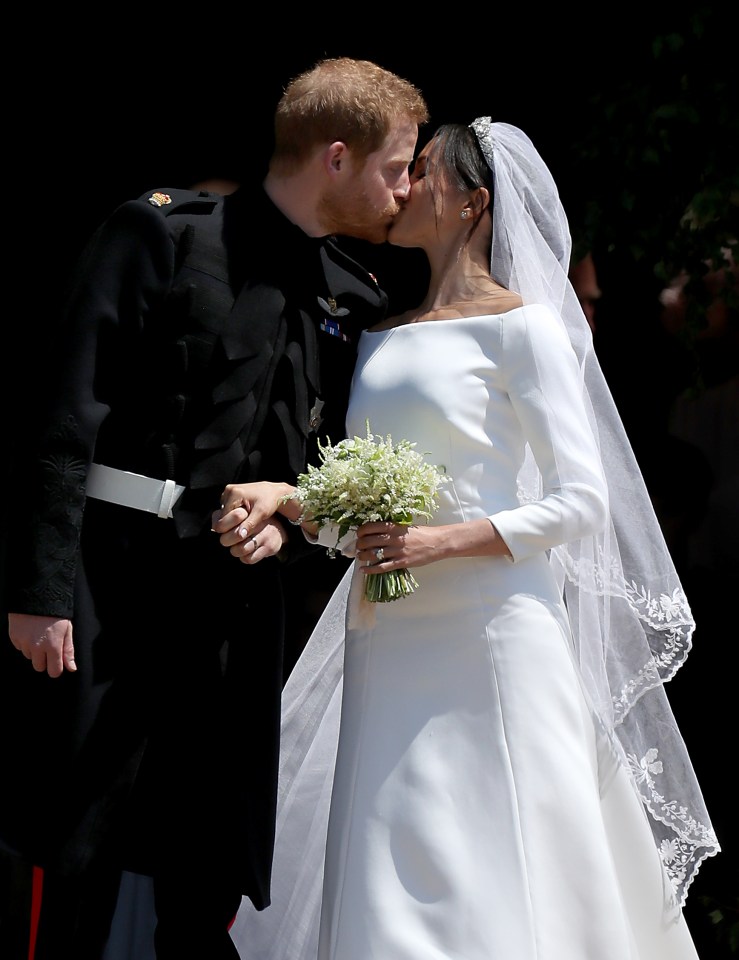  Harry and Meghan's post wedding smooch secured 15 per cent of the vote