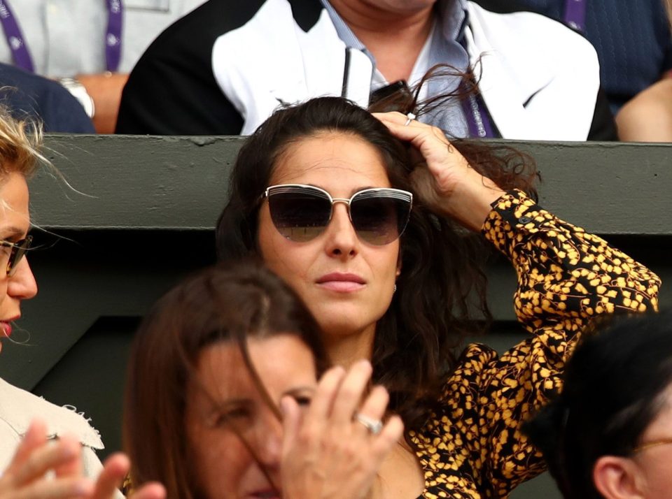  Xisca Perello watches partner Rafa Nadal at Wimbledon