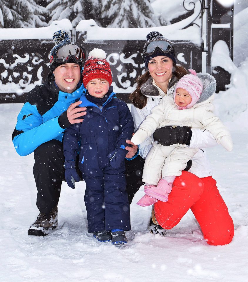  William and Kate enjoy a private skiing break with their children Prince George and Princess Charlotte in France