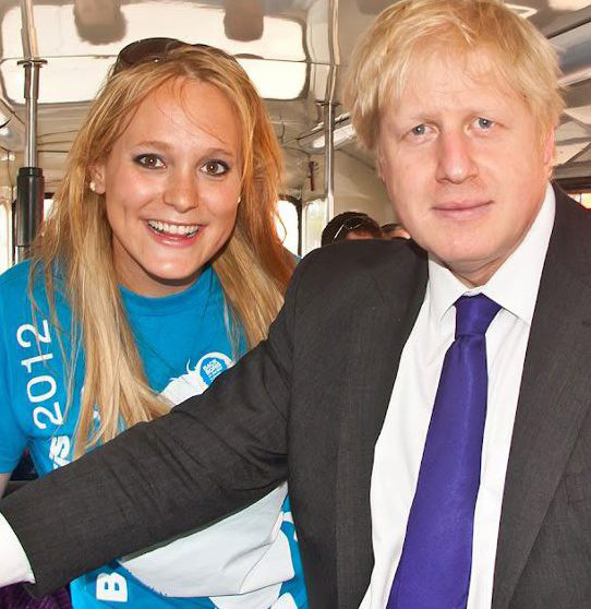  Ms Arcuri with Boris on a campaign bus in 2012. Boris was a regular visitor to her East London flat - which had a dancing pole