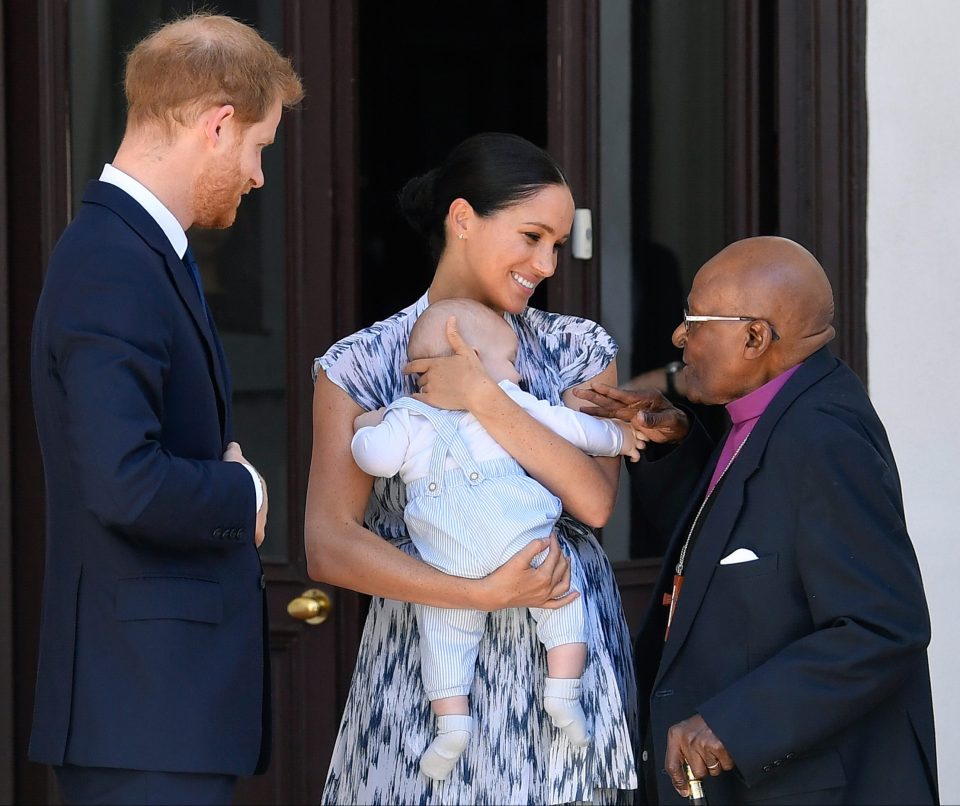  The Sussex's - including baby Archie - met with Desmond Tutu