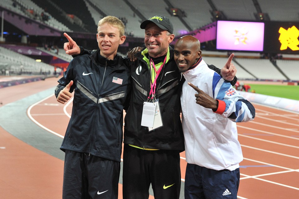 Salazar (centre) was banned for four years for doping violations