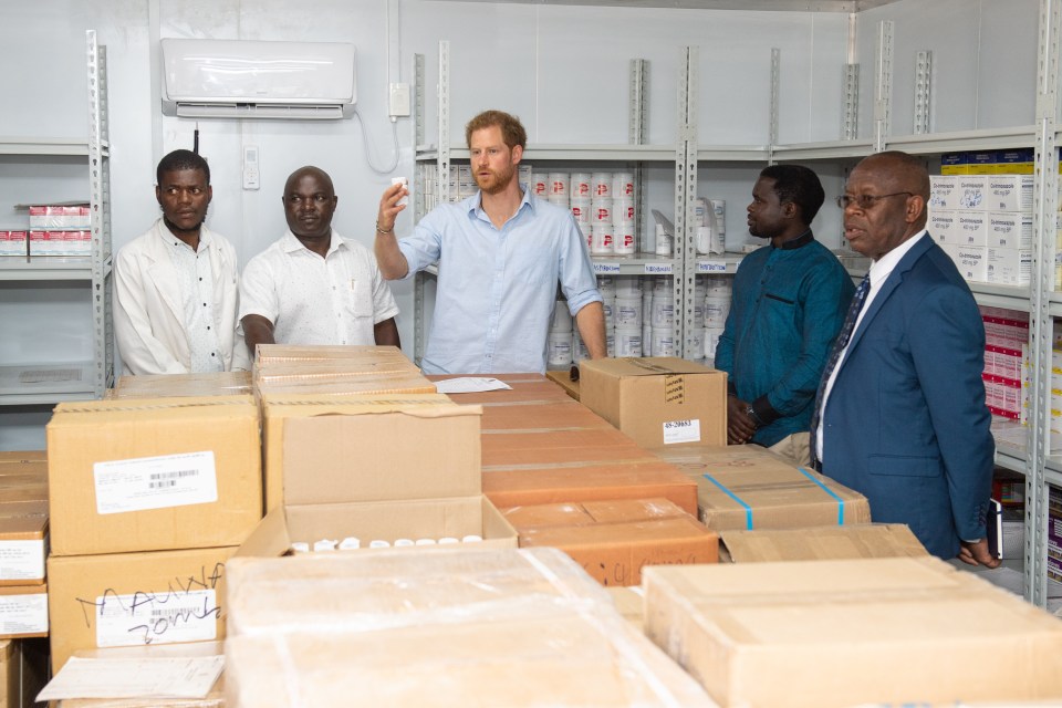 Harry had been visiting a health clinic in Malawi and was shown an air-conditioned storage facility for medicines