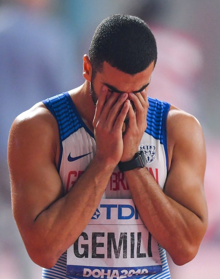 Adam Gemili cut a dejected figure after finishing fourth in the Men’s 200m Final