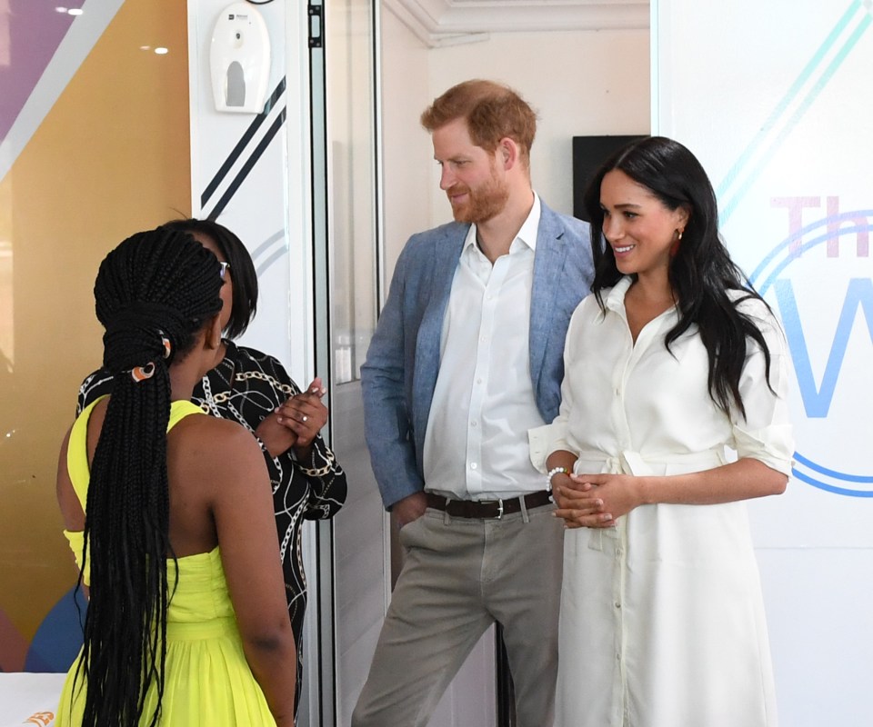  The royal couple smiled as they chatted to a pair of young girls about Youth Employment Services (YES)