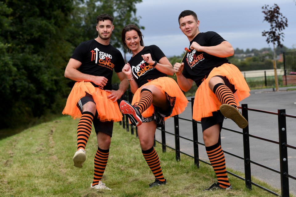 Rachel with her sons Ciaran and Josh who are raising money for Cancer Research UK