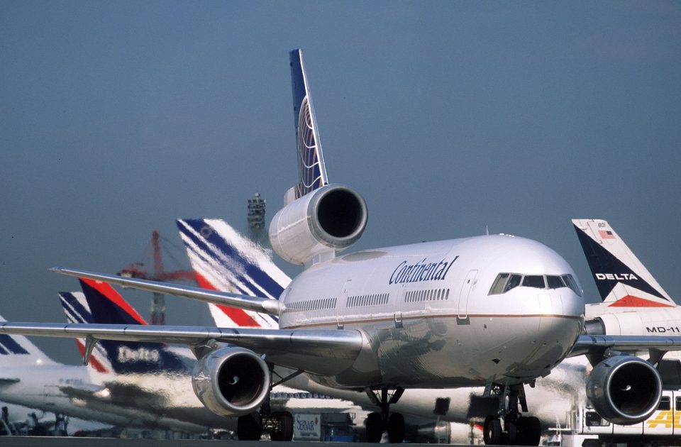  A small strip of metal which had been improperly fitted to a Continental Airlines DC-10 was found on the runway