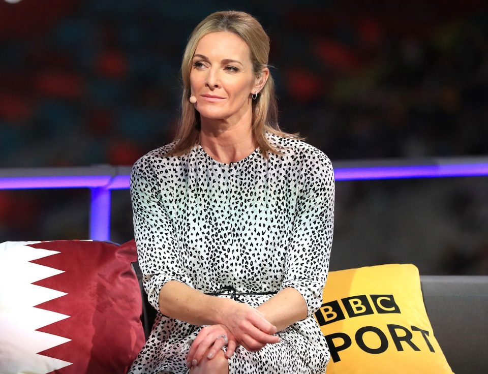  Gabby Logan came up with a rude gaffe which left Denise Lewis and Jess Ennis-Hill in stitches