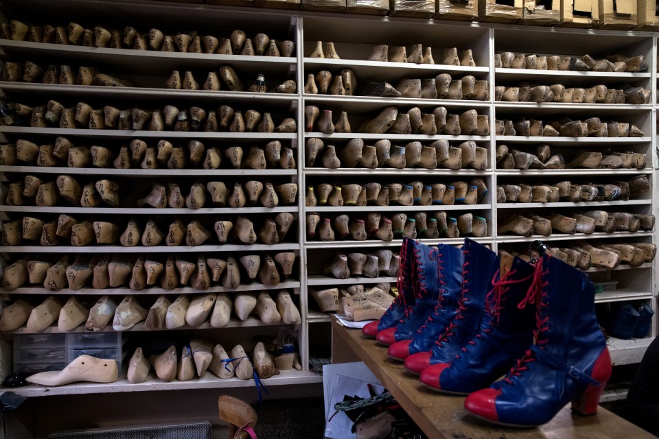  French Cancan shoes in the shoe-making workshop