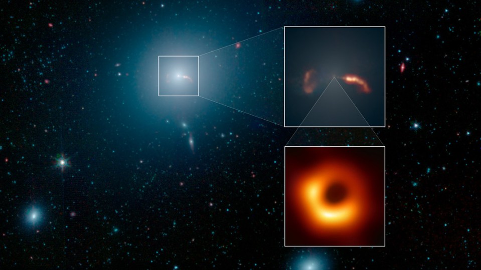  Nasa annotated the image to reveal the black hole