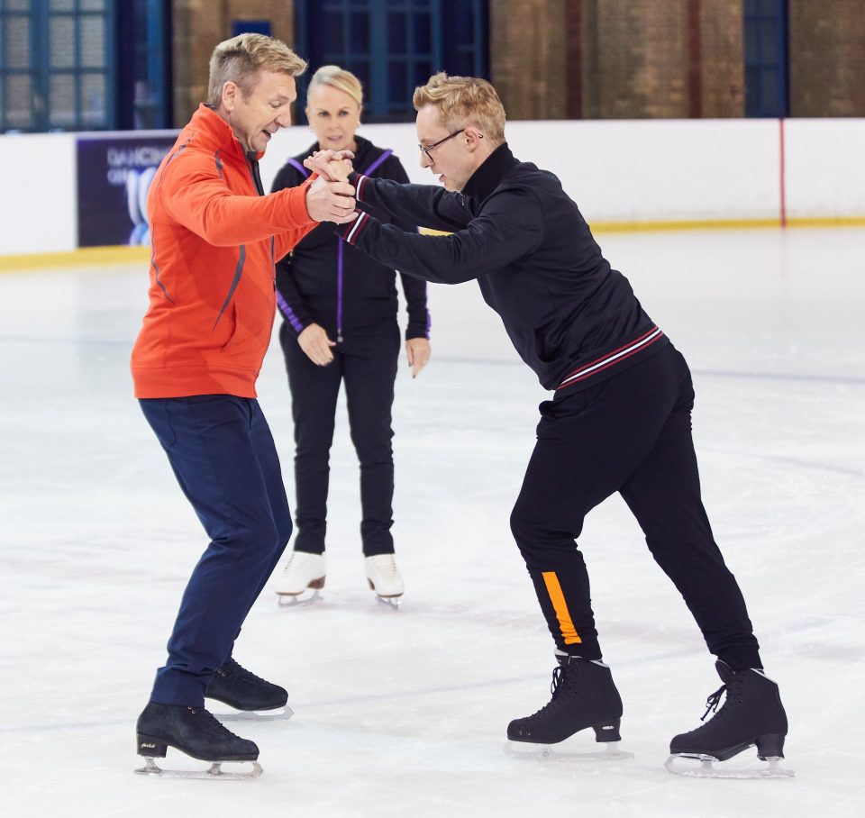  H, pictured practising with Christopher Dean, will be partnered with Matt Evers for Dancing On Ice