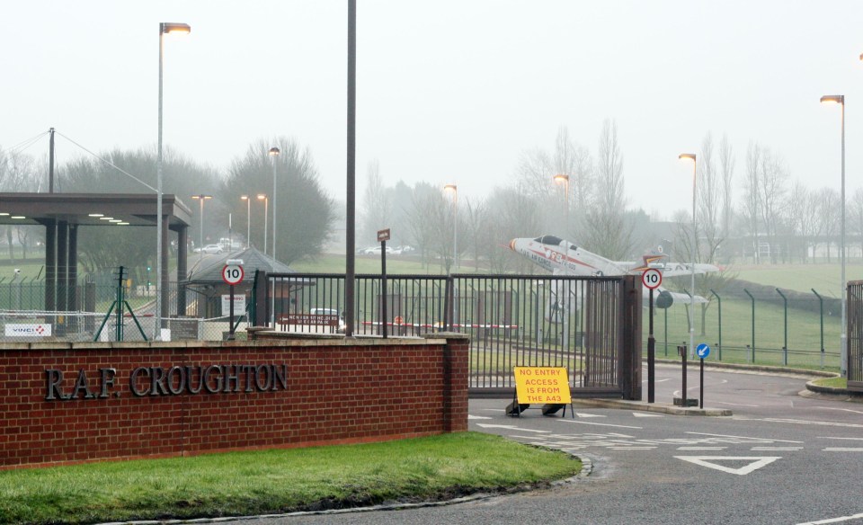  RAF Croughton in Northamptonshire, where the horror crash took place (file photo)