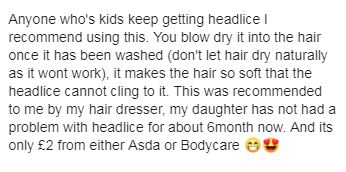  The mum reminded other parents that they still needed to blow dry their children's hair straight