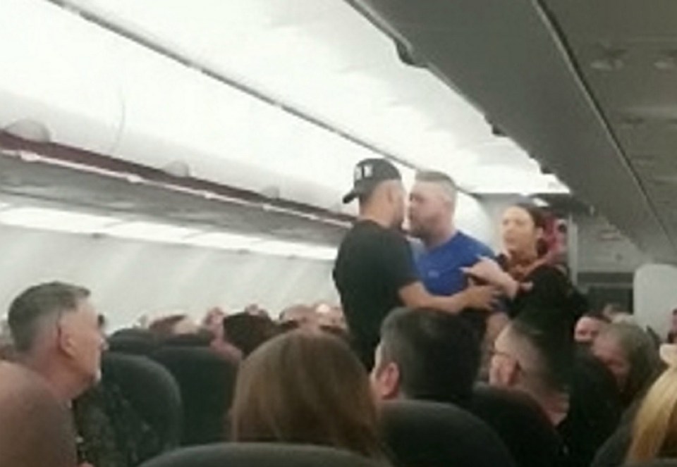 The fight happened on an easyJet flight from Manchester to Tenerife on Thursday